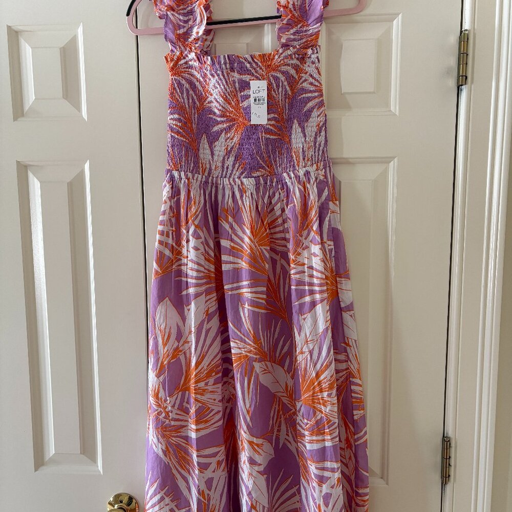 NWT Loft Beach Sundress Purple, Orange & White Sz  XS